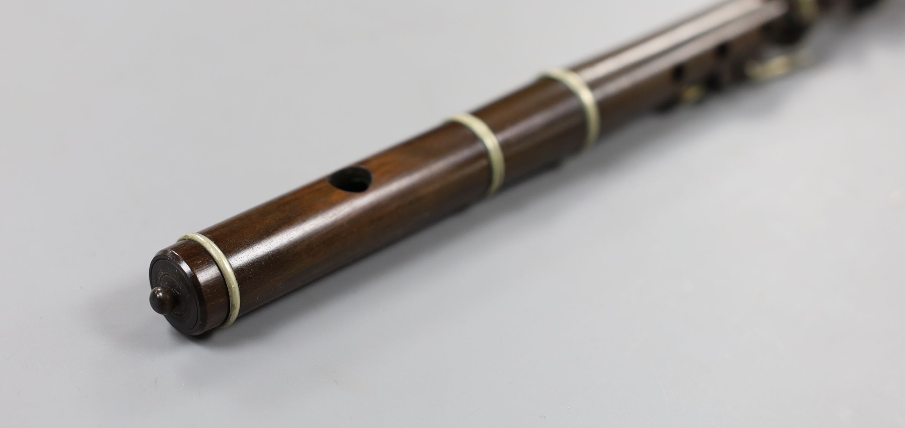 A Keith Prowse flute, 30cm, in original mahogany case